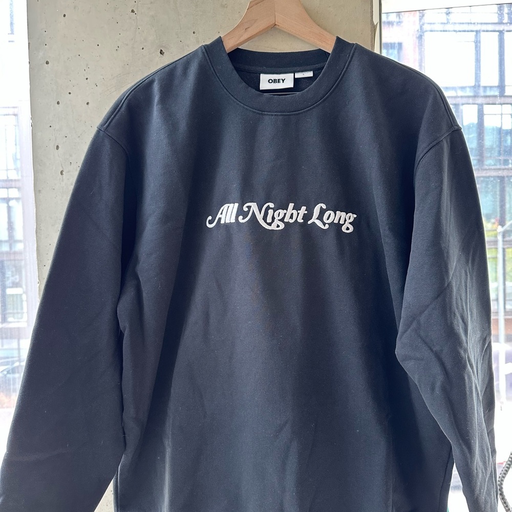 OBEY ‘All Night Long’ Black Men's Sweater - size L